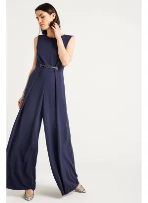 15922 Blue Wide Leg Jumpsuit