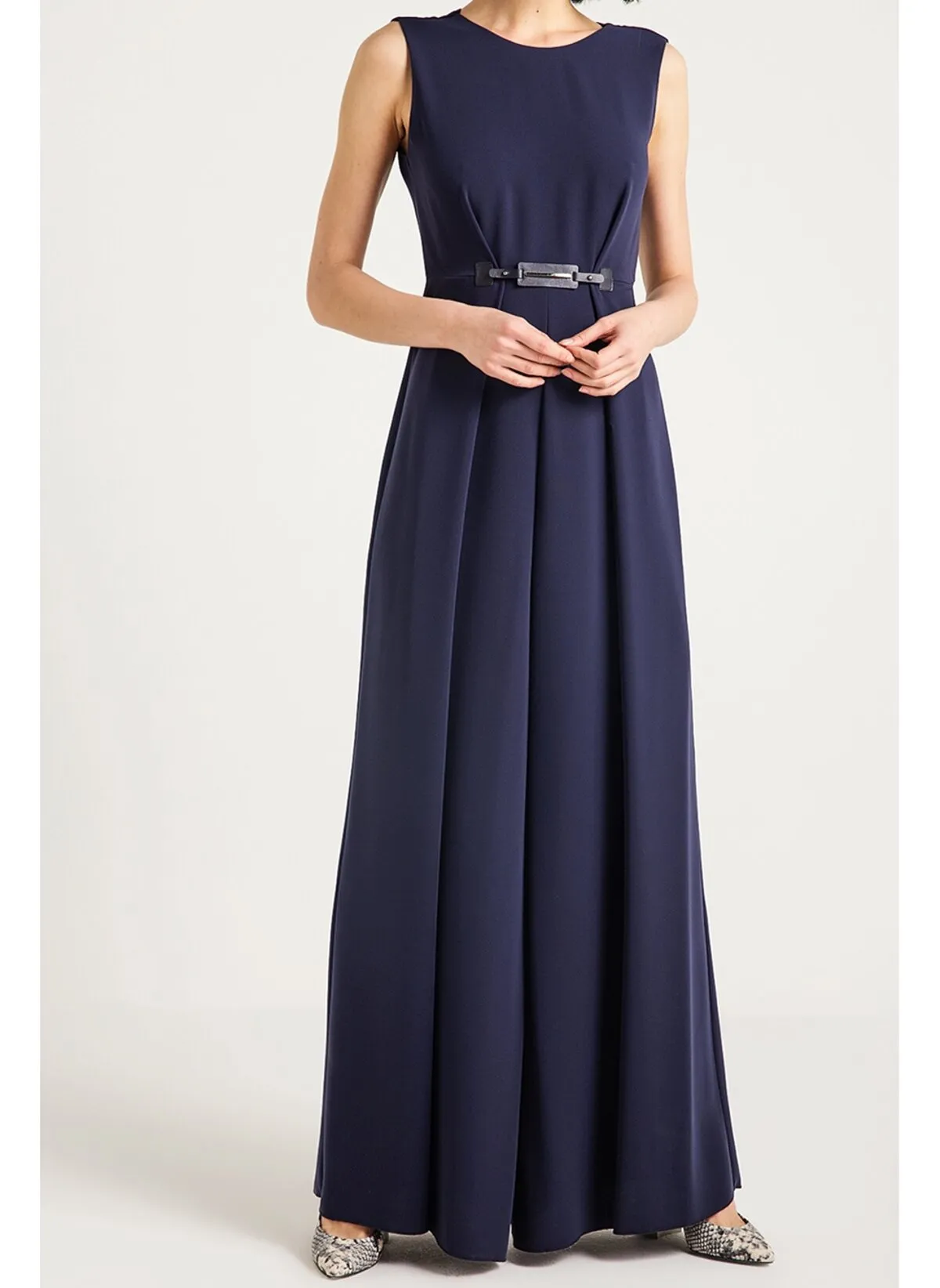 15922 Blue Wide Leg Jumpsuit