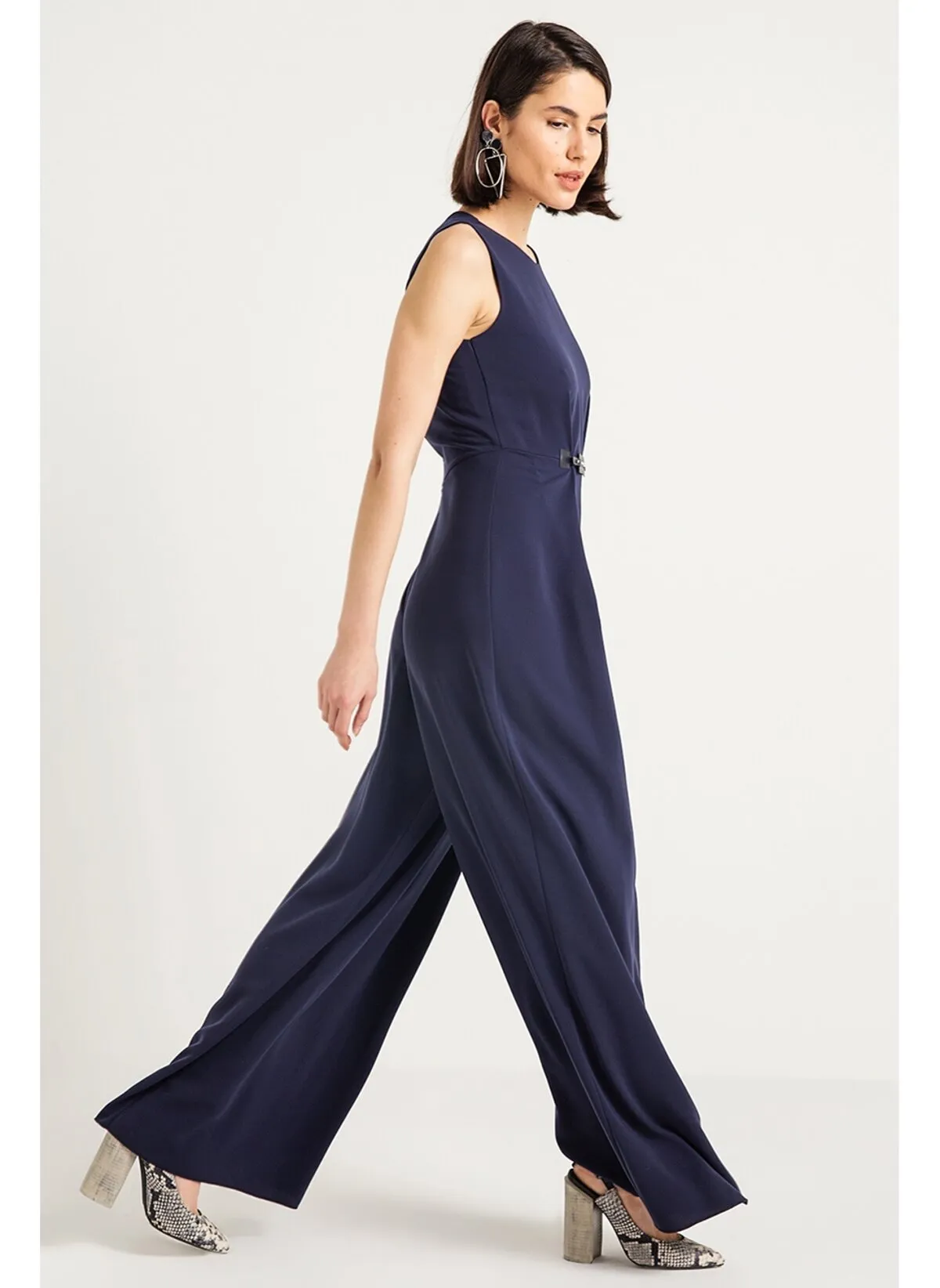 15922 Blue Wide Leg Jumpsuit