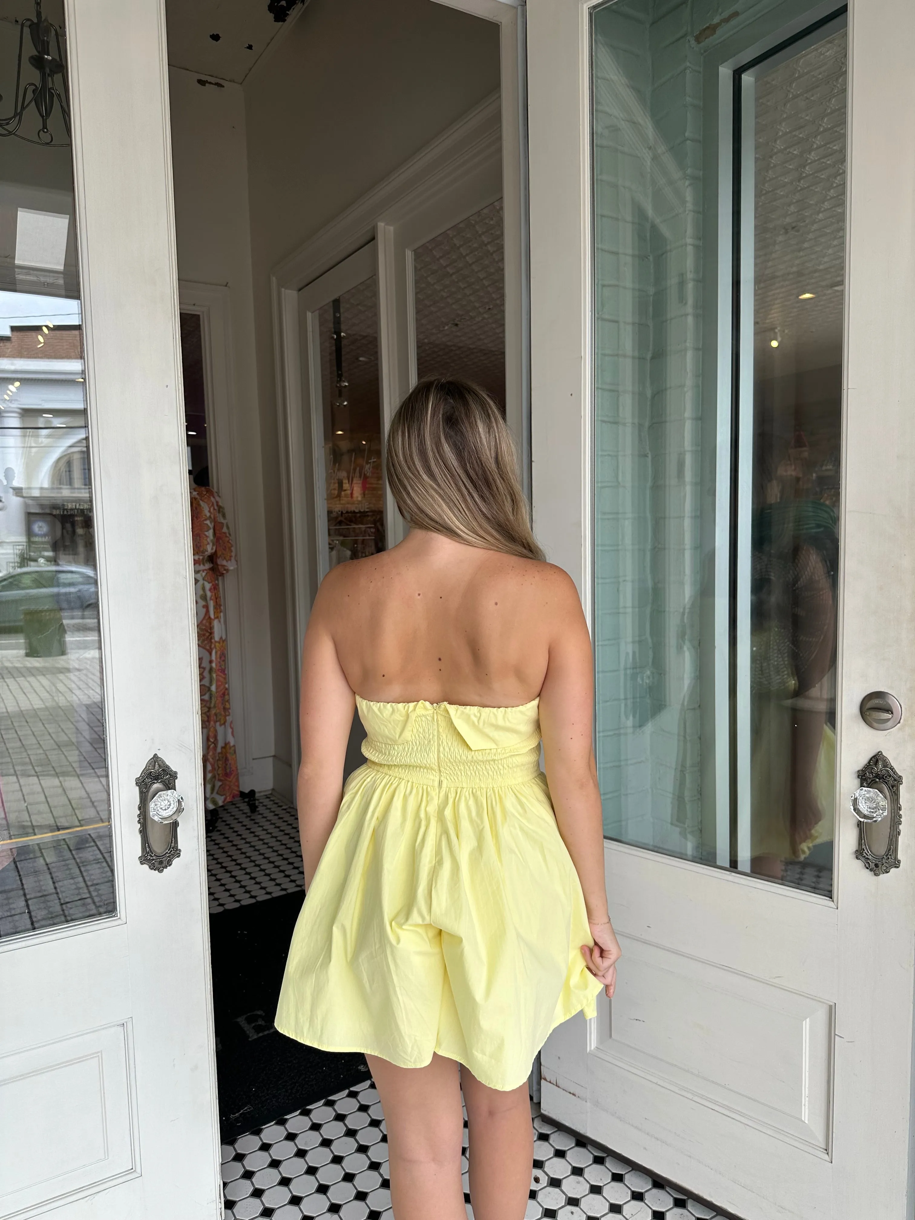 Amelia Smocked Back Tube Top Romper