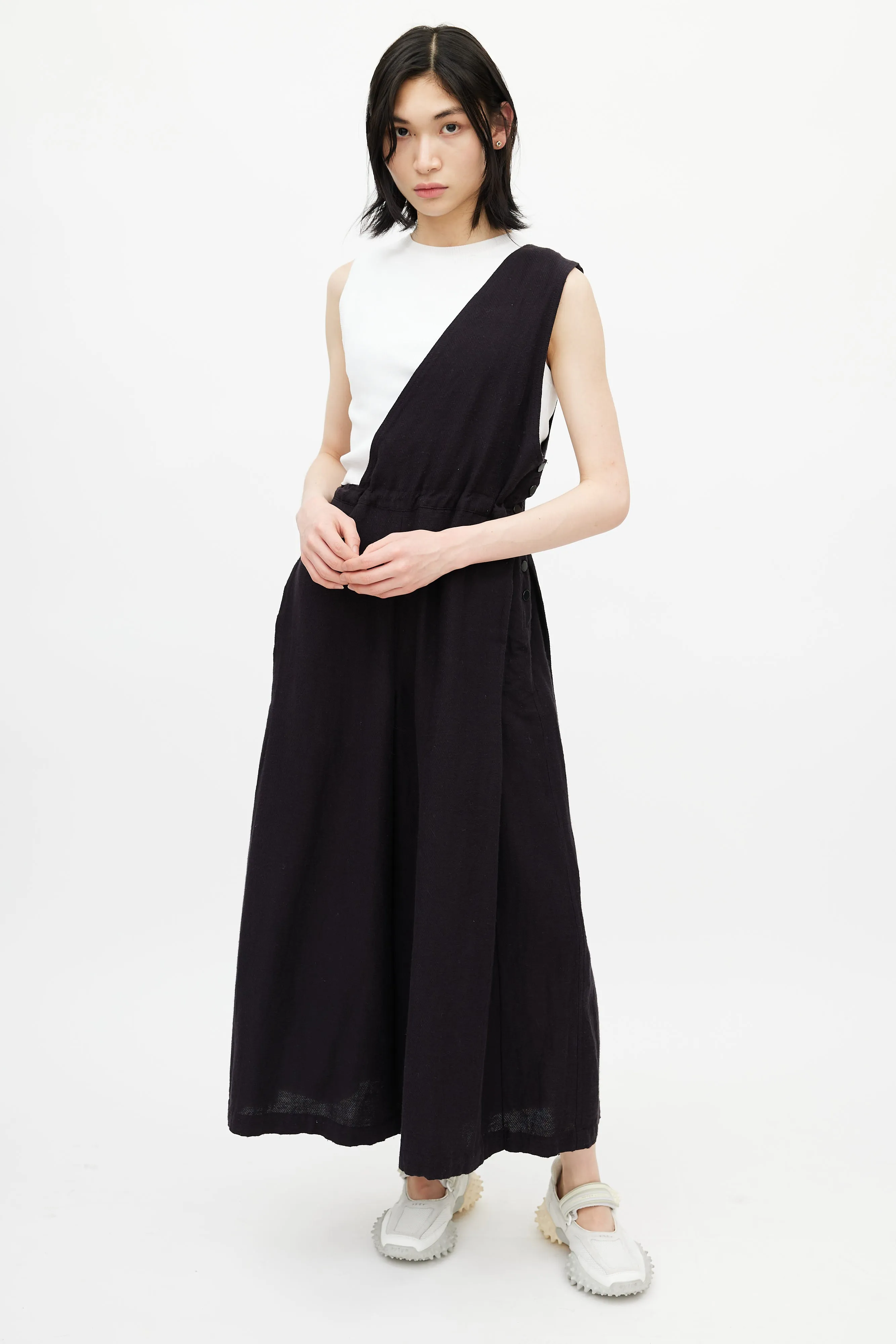 Black Asymmetrical One Shoulder Jumpsuit