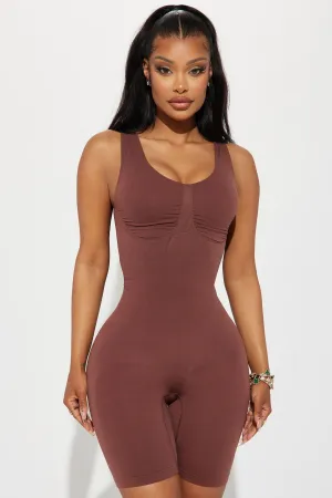 Body Contour Compression Shapewear Romper - Chocolate