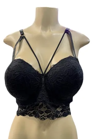 Caged Lace Long Line Bra