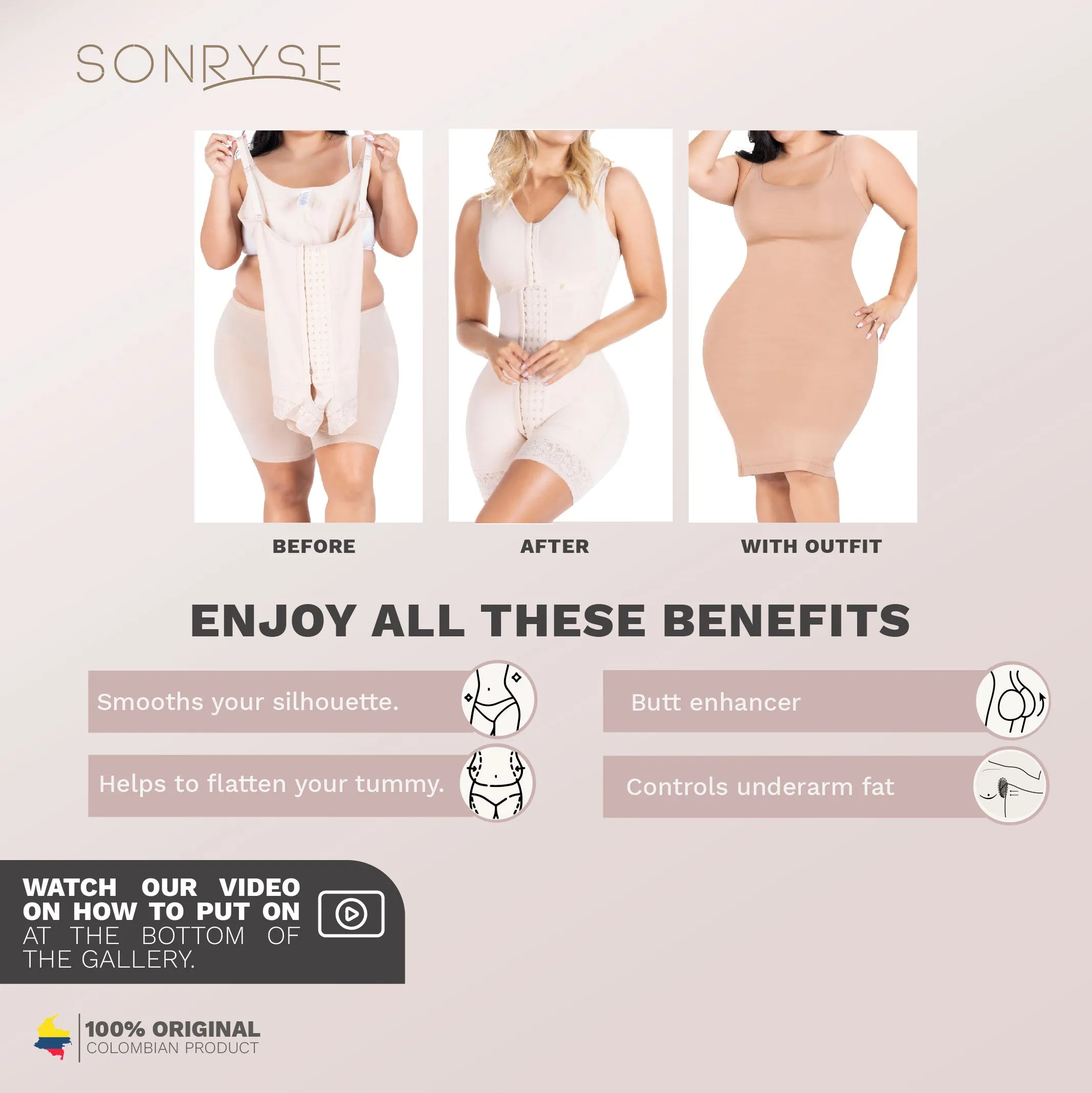 Colombian Postpartum High Tummy Control with Built-In Bra Sonryse 084