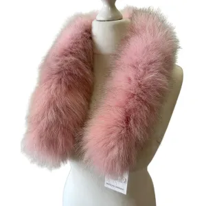 Cute Pink Trim Collar Fur fox for winter coat parka hood 75 cm