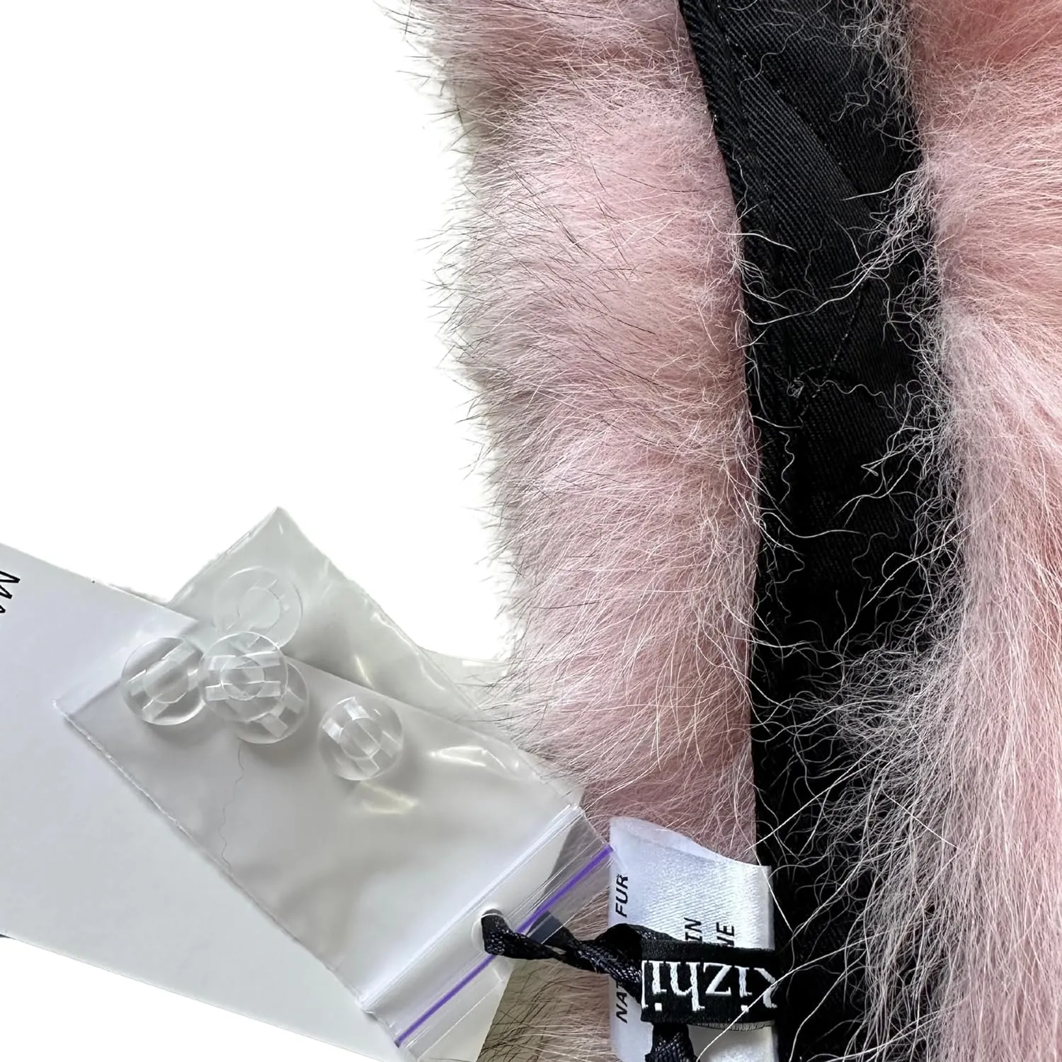Cute Pink Trim Collar Fur fox for winter coat parka hood 75 cm