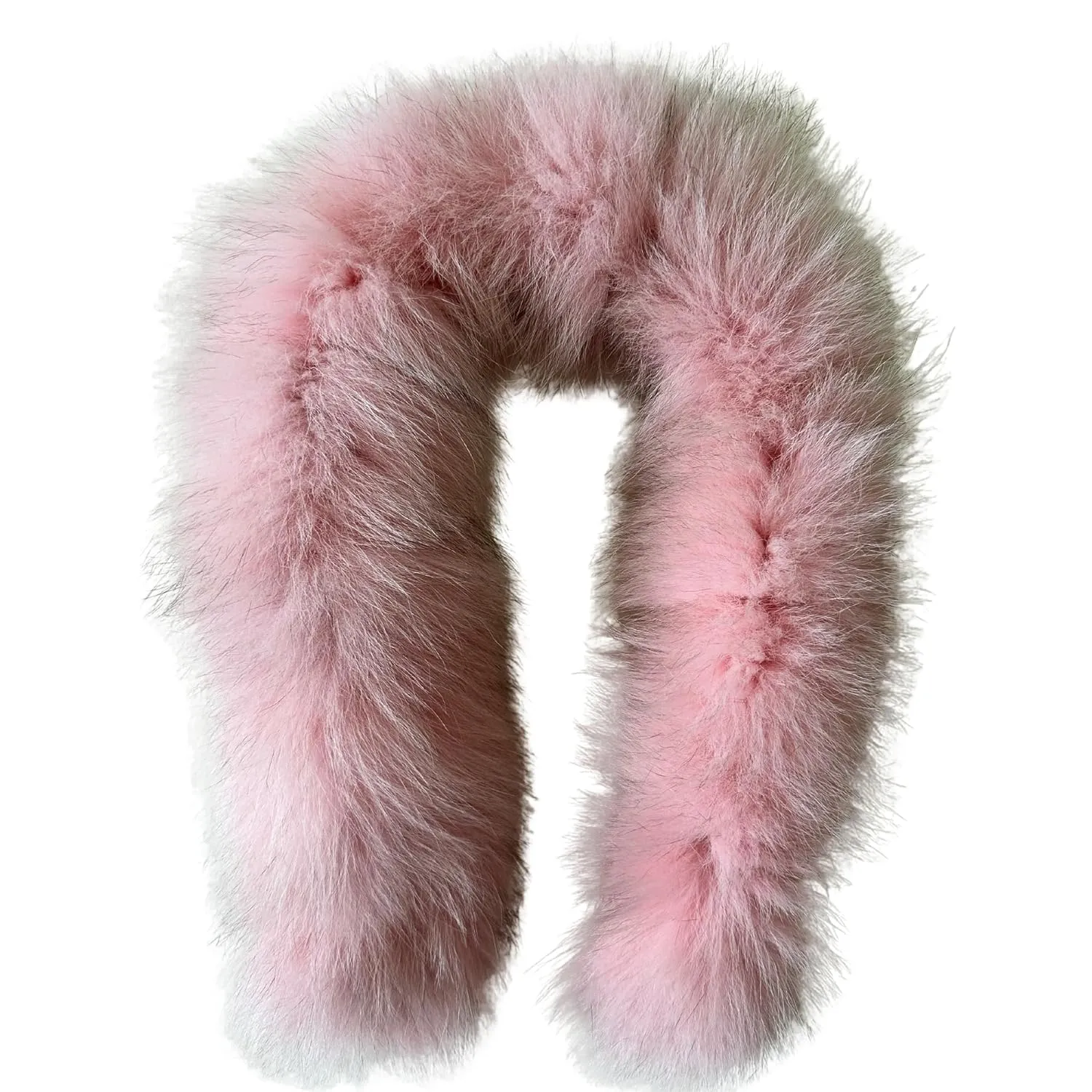 Cute Pink Trim Collar Fur fox for winter coat parka hood 75 cm