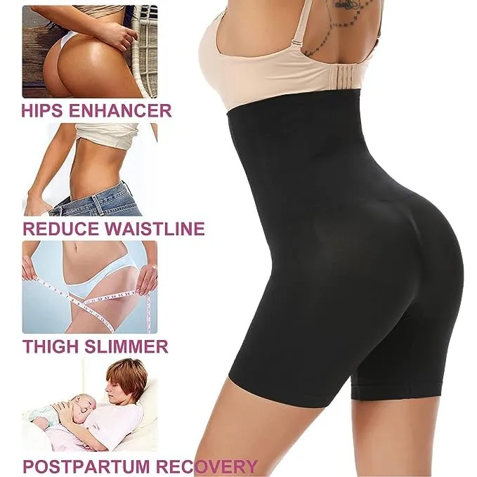 Denarmy Women High Waist Shapewear with Anti Rolling Silicone Strip Tummy Control Tucker Waist Slimming Panties Shapewear and Waist Shapewear (M Waist Size: 34 Inch) Black