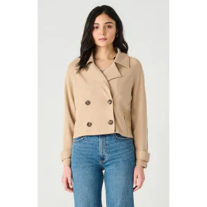 DOUBLE BREASTED SHORT KNIT TRENCH