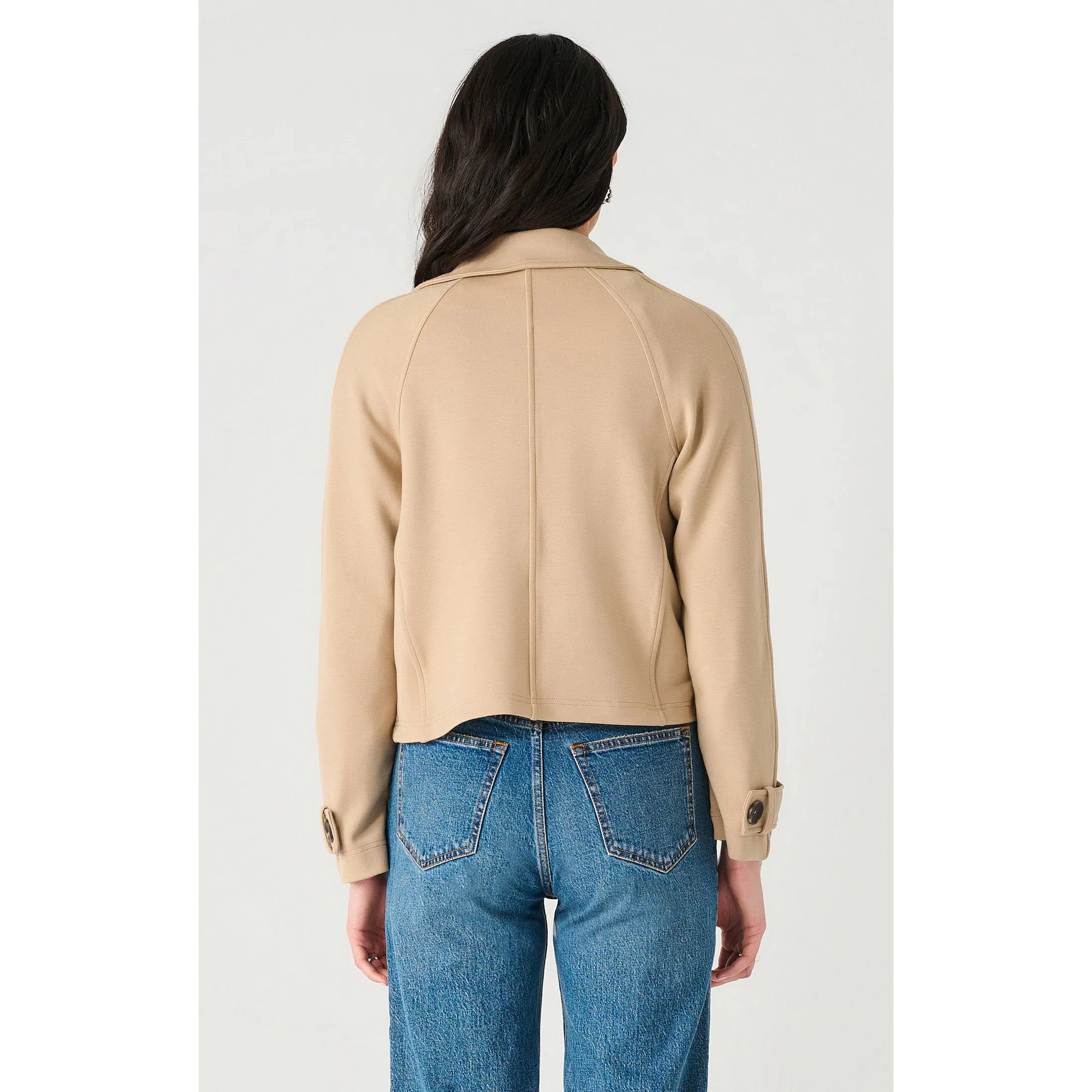DOUBLE BREASTED SHORT KNIT TRENCH