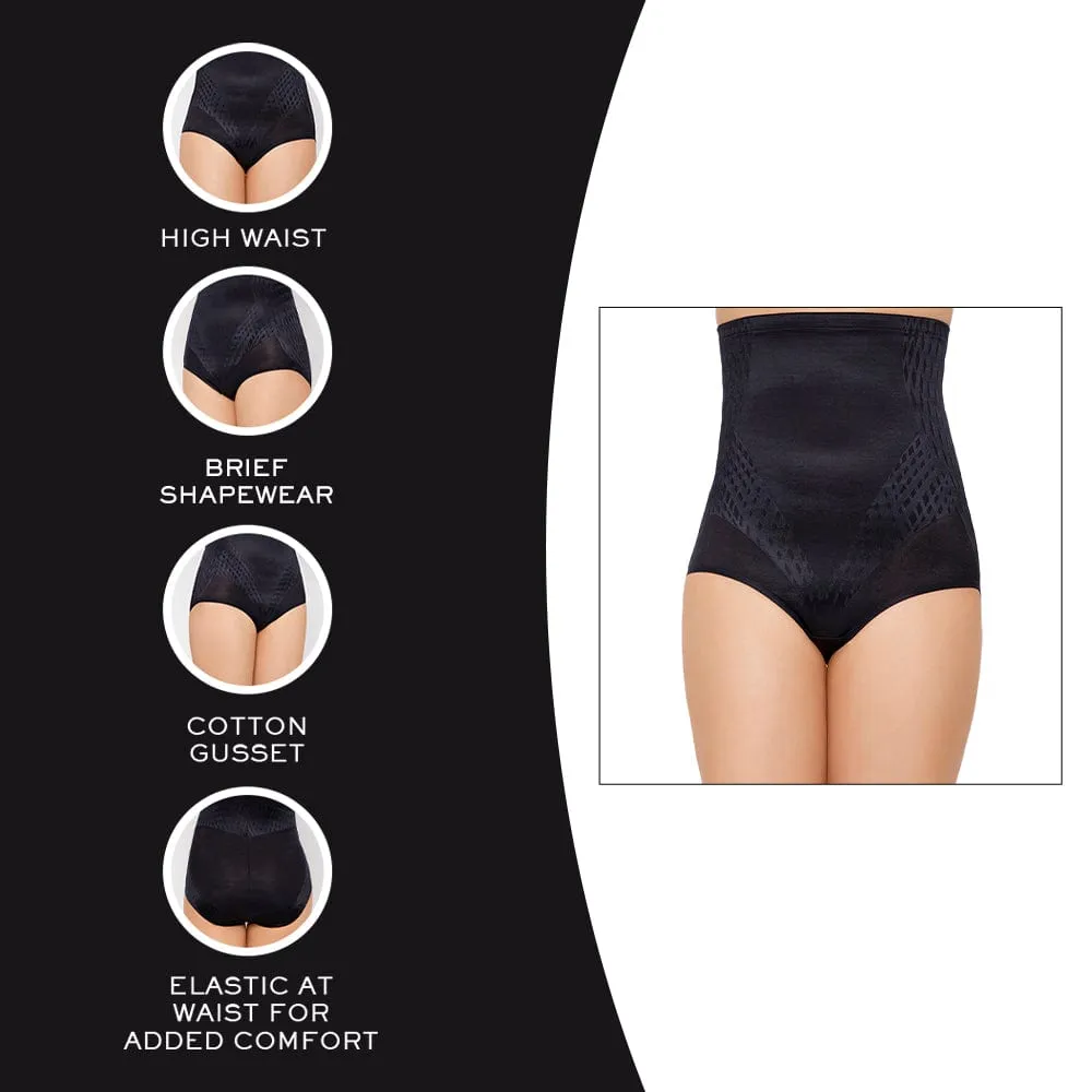 Elevated Allure High Waist Tummy Tucker Shaping Brief Shapewear - Black