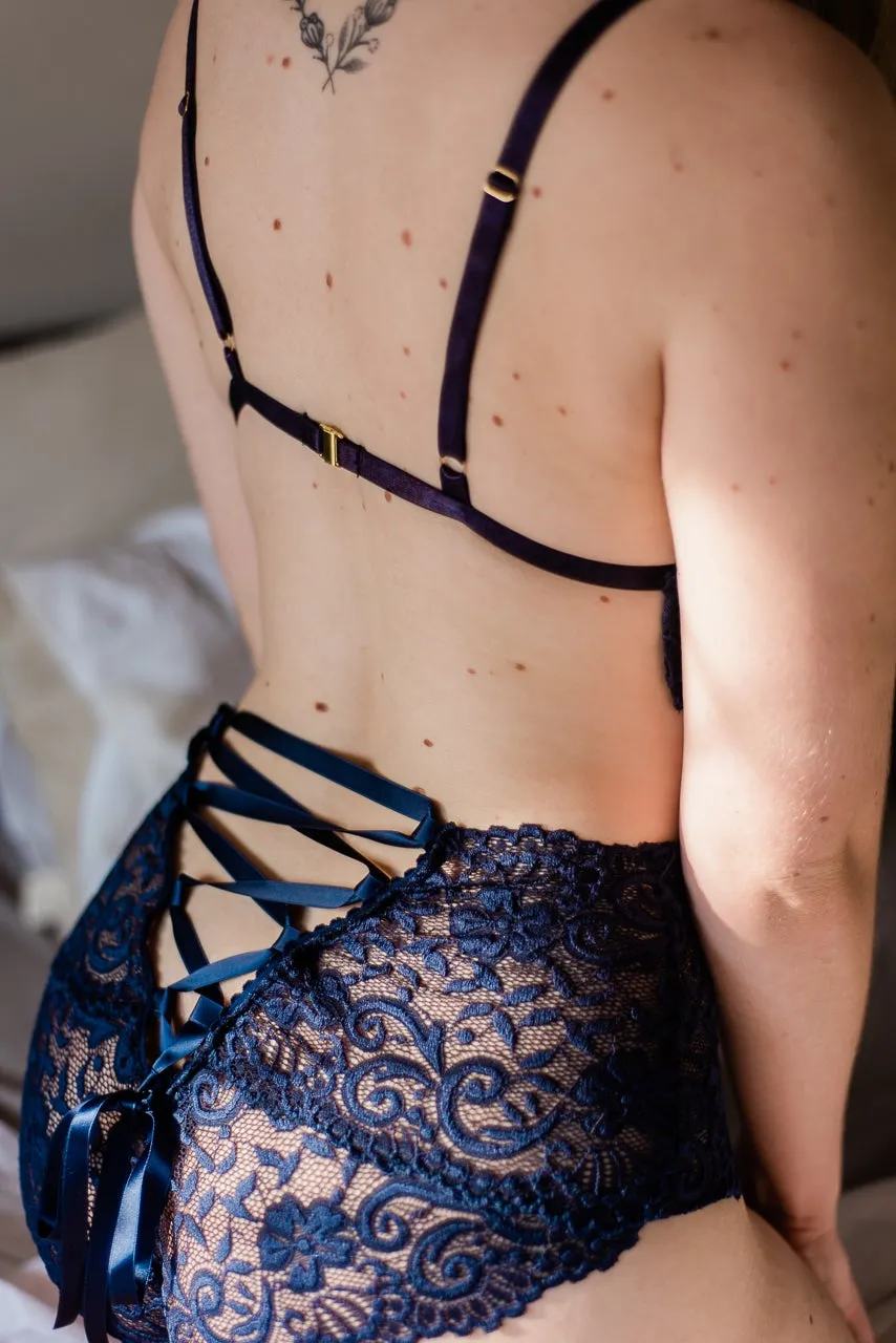 Emmeline Navy Lace Bralette