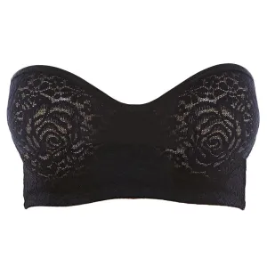 Halo Lace Black Strapless Bra - Wacoal