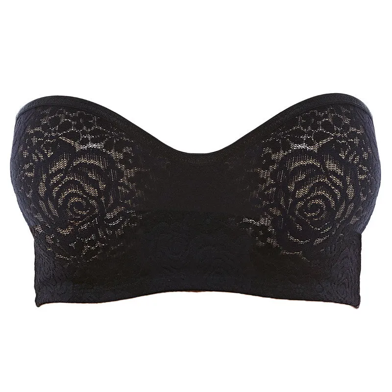 Halo Lace Black Strapless Bra - Wacoal