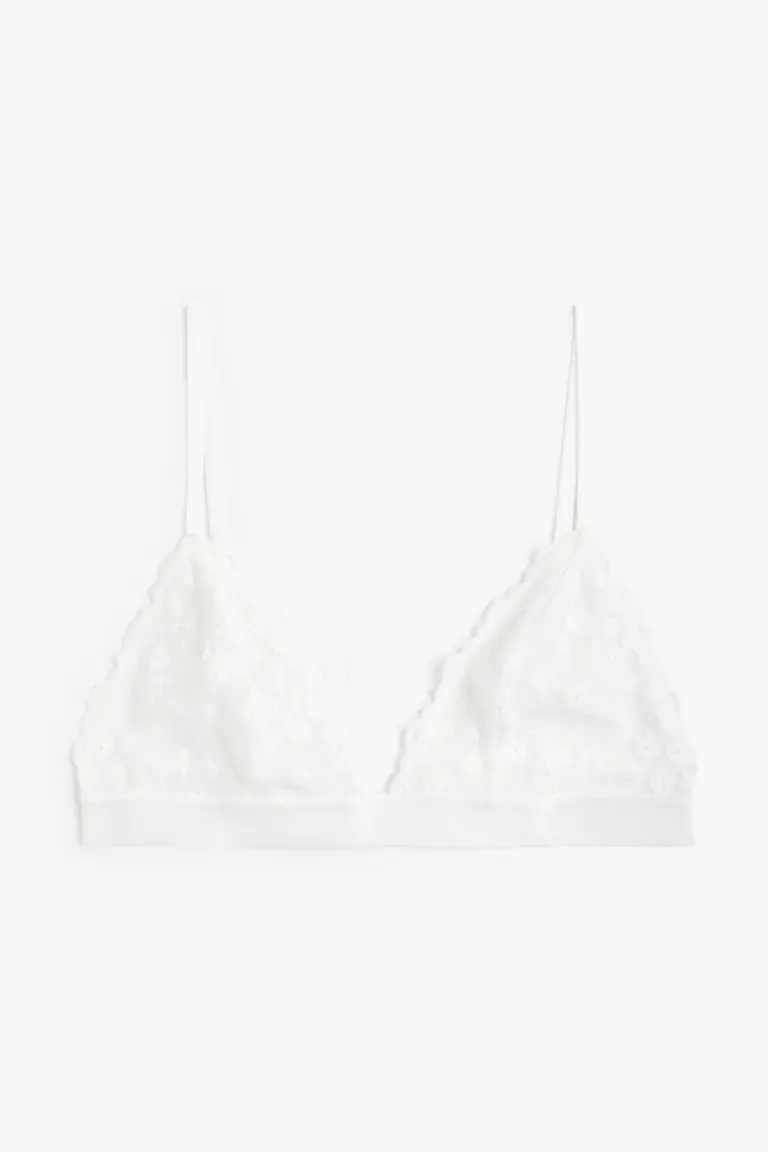 H&M lace soft cup bra, white