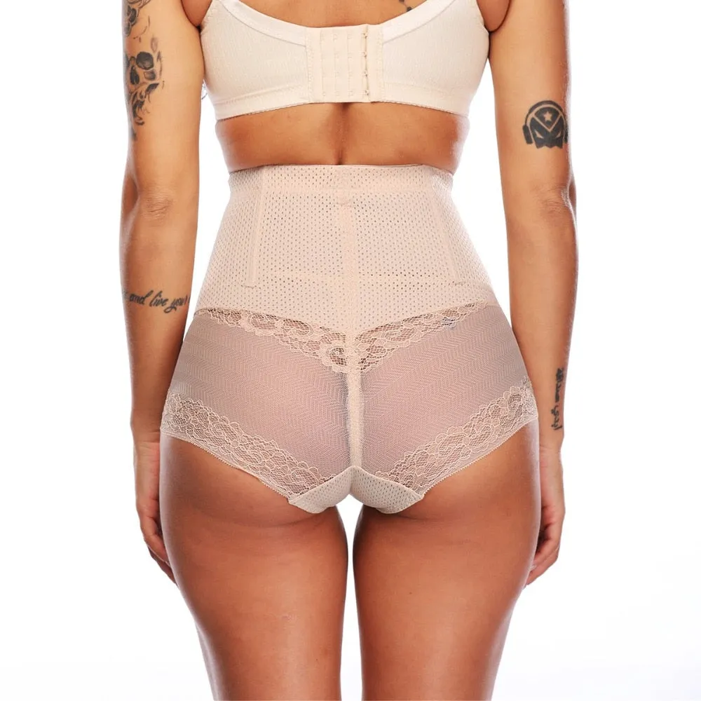 High-Waisted Lace Tummy Control Brief