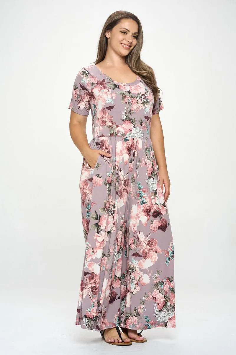 Jana Plus Size Short Sleeve Knit Jumpsuit