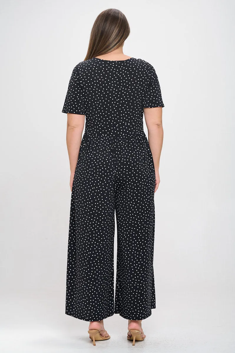 Jana Plus Size Short Sleeve Knit Jumpsuit