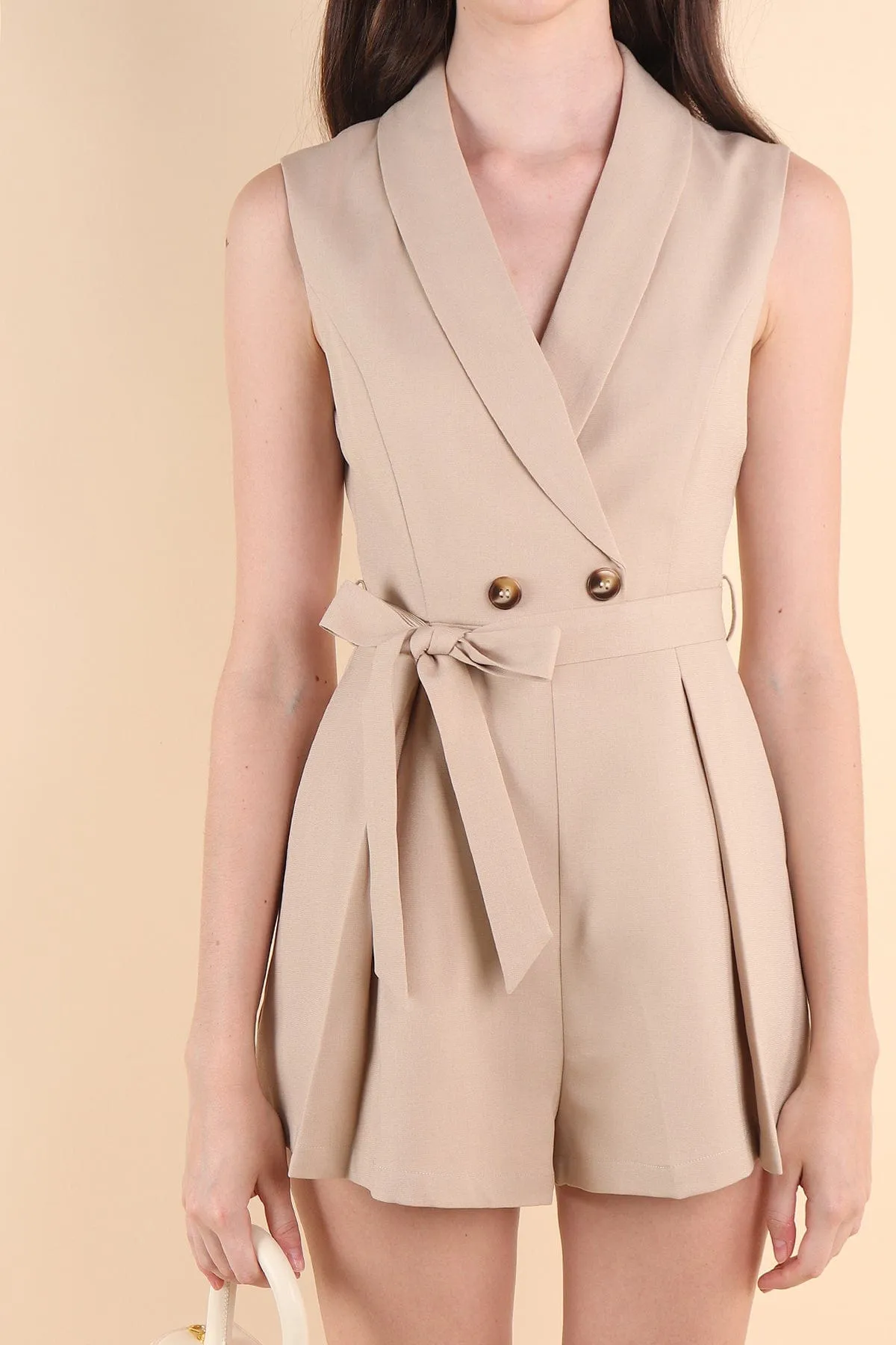 PERLA TUX ROMPER IN ECRU