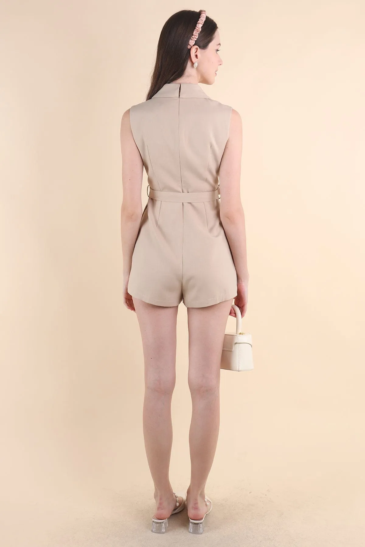 PERLA TUX ROMPER IN ECRU