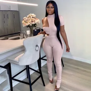 "Noelle" One Shoulder Jumpsuit