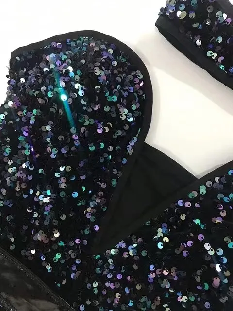 Sequins Bodysuit Bar Jazz Pole Dancing Costume For Female Rave Outfits Nightclub Dj Singer Dancer Stage Show Dancewear