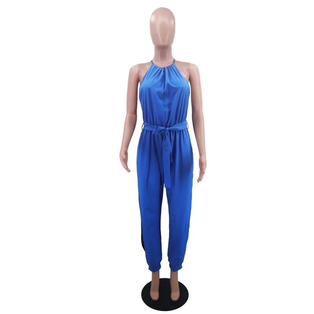Summer Halter Woman Jumpsuit Sleeveless Female Romper Sleeveless Sexy Woman Jump Suit Overalls for Women