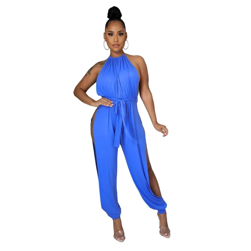 Summer Halter Woman Jumpsuit Sleeveless Female Romper Sleeveless Sexy Woman Jump Suit Overalls for Women