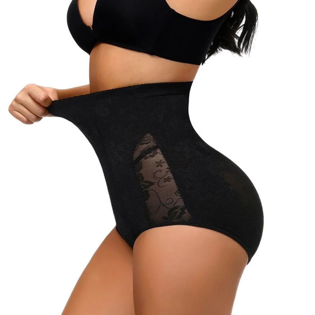 Zip Front Lace Tummy Control Body Shapewear Butt Lifter Slip Shorts